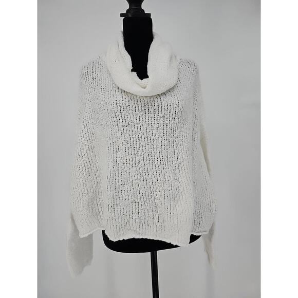 Free People Sweaters - Free People Women's Oversized Sweater Small Cropped Ivory Cowl Neck Cozy Light